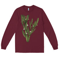 Burgundy cereus jamacaru Long Sleeve Tee - LillyAllenDesigns
