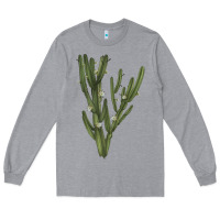 Heather Grey cereus jamacaru Long Sleeve Tee - LillyAllenDesigns