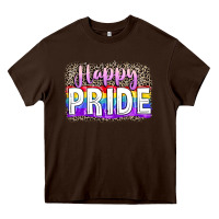 Chocolate Brown Happy pride Heavy Core Tee - FaDigitalArtStudio