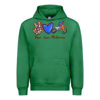 Emerald Peace Love Motocross Urban Hoodie - RanaPortraitStore