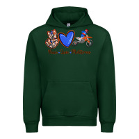 Forest Green Peace Love Motocross Urban Hoodie - RanaPortraitStore