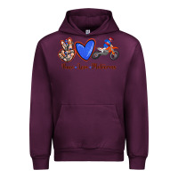 Mauve Wine Peace Love Motocross Urban Hoodie - RanaPortraitStore