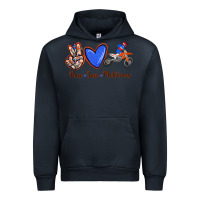 Navy Peace Love Motocross Urban Hoodie - RanaPortraitStore