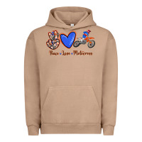Pigment Burro Peace Love Motocross Urban Hoodie - RanaPortraitStore