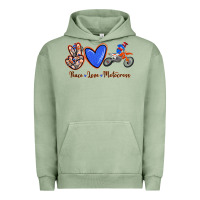 Pigment Oil Green Peace Love Motocross Urban Hoodie - RanaPortraitStore