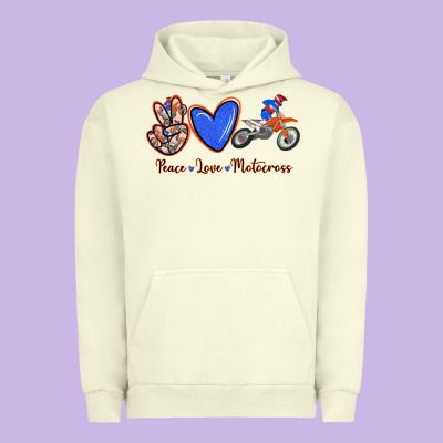Peace Love Motocross Urban Hoodie Designed By Ranaportraitstore