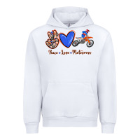 White Peace Love Motocross Urban Hoodie - RanaPortraitStore
