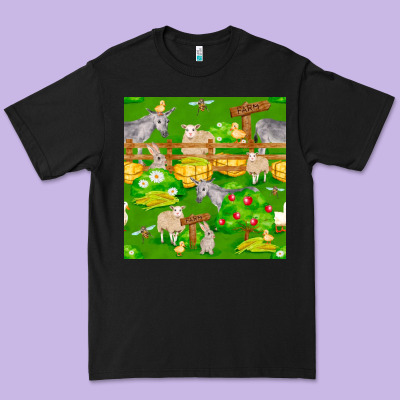 Farm Life Seamless Pattern Premium Tee Designed By Fadigitalartstudio