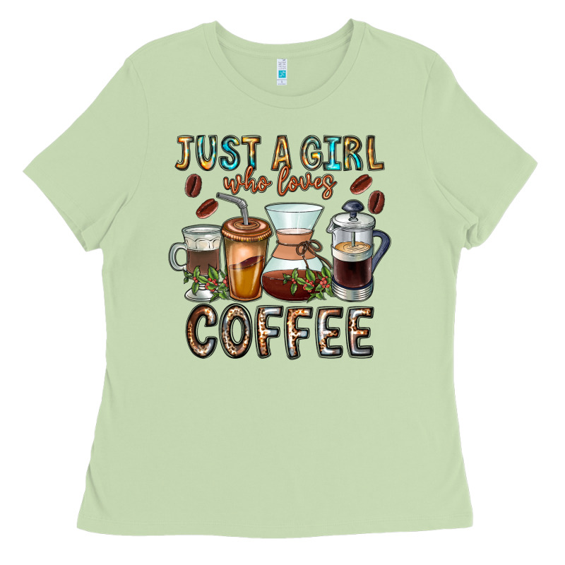 Just A Girl Who Loves Coffee Ladies Tee by CowhideDigitalArt | Teevron