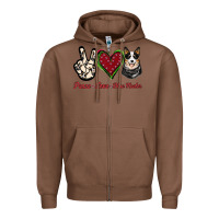 Chestnut Peace Love Blue Heeler Zipper Hoodie - Jasminsmagicworld