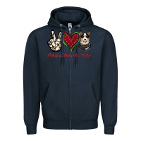 Navy Peace Love Blue Heeler Zipper Hoodie - Jasminsmagicworld