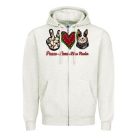 Peace Love Blue Heeler Zipper Hoodie | Teevron