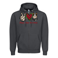 Smoke Peace Love Blue Heeler Zipper Hoodie - Jasminsmagicworld