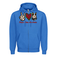 True Royal Peace Love Blue Heeler Zipper Hoodie - Jasminsmagicworld