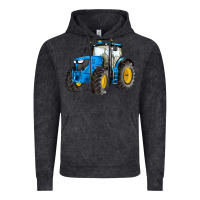 Vintage Black western farm tractor blue Vintage Hoodie - Artiststas
