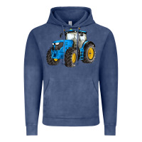Vintage Denim western farm tractor blue Vintage Hoodie - Artiststas