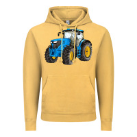 Vintage Mustard western farm tractor blue Vintage Hoodie - Artiststas