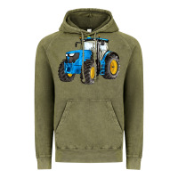 Vintage Olive western farm tractor blue Vintage Hoodie - Artiststas