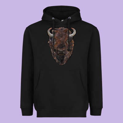 American Bison Heavyweight Hoodie Designed By Ranaportraitstore