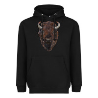 Black american bison Heavyweight Hoodie - RanaPortraitStore