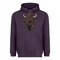 Plum american bison Heavyweight Hoodie - RanaPortraitStore
