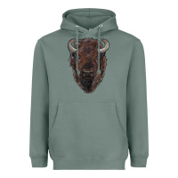Sage american bison Heavyweight Hoodie - RanaPortraitStore