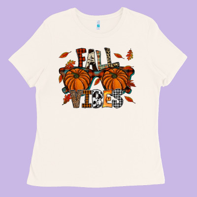 Autumn Style With Pumpkins Ladies Tee Designed By Cowhidedigitalart
