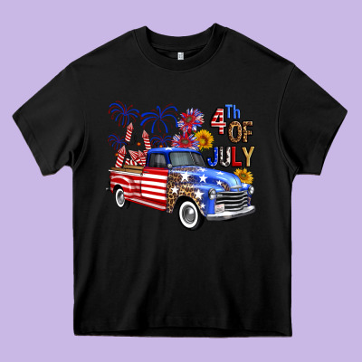 Western Truck Fourth Of July America Heavy Core Tee Designed By Fadigitalartstudio