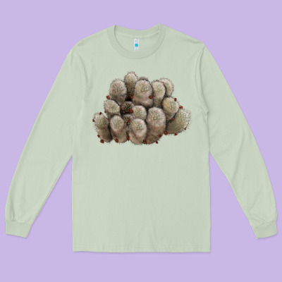 Brown Flowered Cactus Long Sleeve Tee Designed By Lillyallendesigns