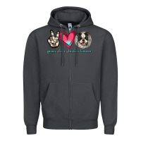 Smoke Peace Love Boston Terrier Zipper Hoodie - Jasminsmagicworld