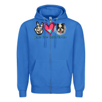 True Royal Peace Love Boston Terrier Zipper Hoodie - Jasminsmagicworld
