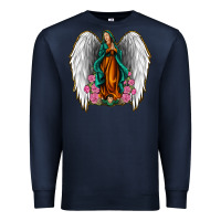 Navy Angel Wing Lady of Guadalupe Premium Sweatshirt - Jasminsmagicworld