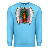 Ocean Blue Angel Wing Lady of Guadalupe Premium Sweatshirt - Jasminsmagicworld