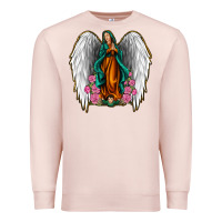 Pale Pink Angel Wing Lady of Guadalupe Premium Sweatshirt - Jasminsmagicworld
