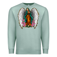 Seafoam Angel Wing Lady of Guadalupe Premium Sweatshirt - Jasminsmagicworld
