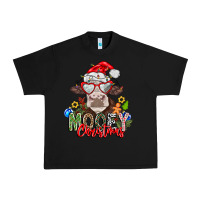 Black Mooey Christmas Urban Heavy Tee - CowhideDigitalArt