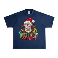 Navy Mooey Christmas Urban Heavy Tee - CowhideDigitalArt