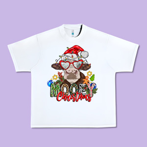 Mooey Christmas Urban Heavy Tee Designed By Cowhidedigitalart