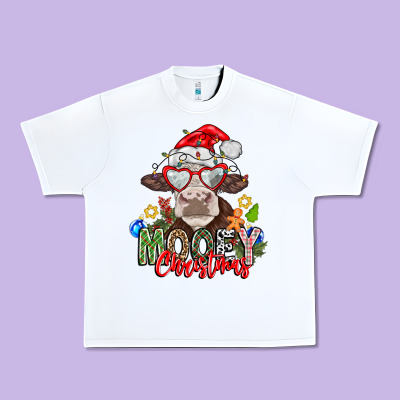 Mooey Christmas Urban Heavy Tee Designed By Cowhidedigitalart