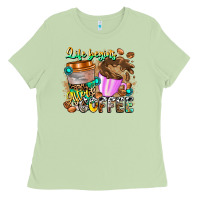Matcha Life Begins After Coffee Ladies Tee - CowhideDigitalArt