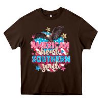 Chocolate Brown American heart southern soul 4th of july Heavy Core Tee - FaDigitalArtStudio