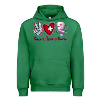 Emerald Peace Love Nurse Urban Hoodie - RanaPortraitStore