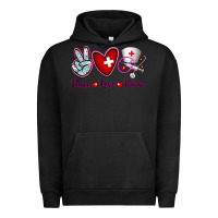 Pigment Black Peace Love Nurse Urban Hoodie - RanaPortraitStore