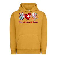 Pigment Peanut Butter Peace Love Nurse Urban Hoodie - RanaPortraitStore