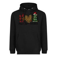 Black peace love christmas Heavyweight Hoodie - RanaPortraitStore