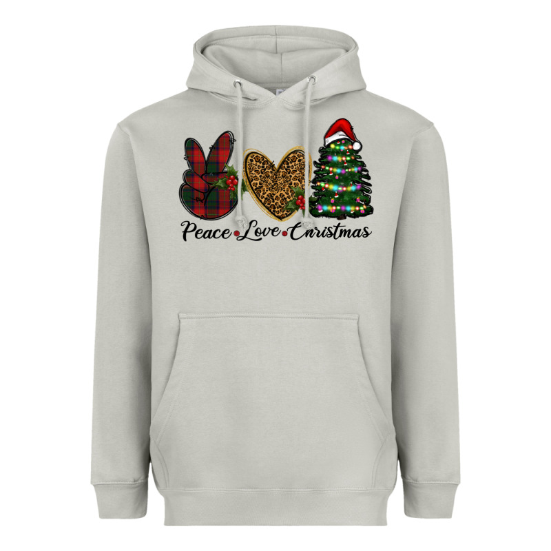Peace Love Christmas Heavyweight Hoodie by RanaPortraitStore | Teevron