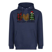 Navy peace love christmas Heavyweight Hoodie - RanaPortraitStore