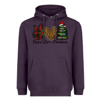 Plum peace love christmas Heavyweight Hoodie - RanaPortraitStore