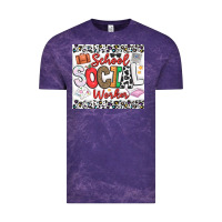 Cloud Purple School Social Worker Vintage Tee - CowhideDigitalArt