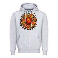Heather Grey Basketball Sunflower Zipper Hoodie - Jasminsmagicworld